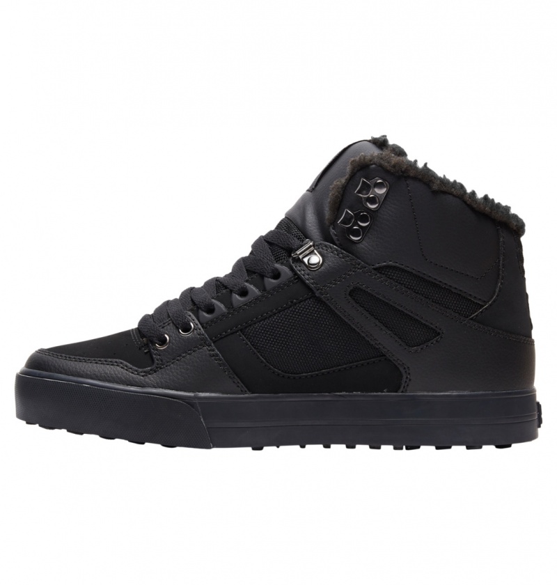 Black / Black / Black DC Shoes Pure High WNT - Winter High-Top Boots | STV-310425