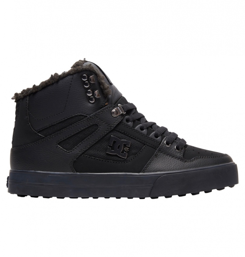 Black / Black / Black DC Shoes Pure High WNT - Winter High-Top Boots | STV-310425