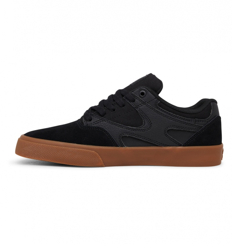 Black / Black / Gum DC Shoes Kalis Vulc - Shoes | NOM-683071