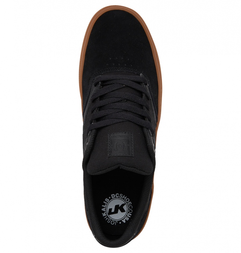 Black / Black / Gum DC Shoes Kalis Vulc - Shoes | NOM-683071