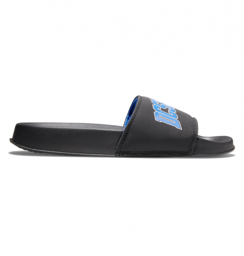 Black / Blue DC Shoes DC - Slides Sandals | IND-509128