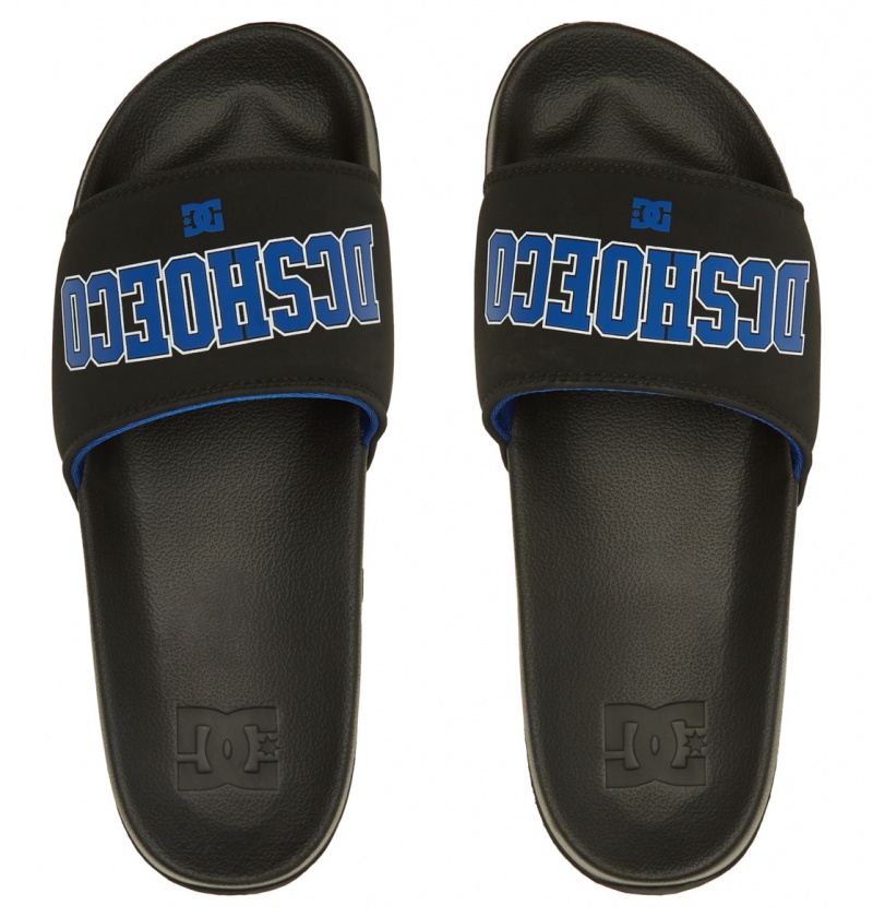 Black / Blue DC Shoes DC - Slides Sandals | IND-509128