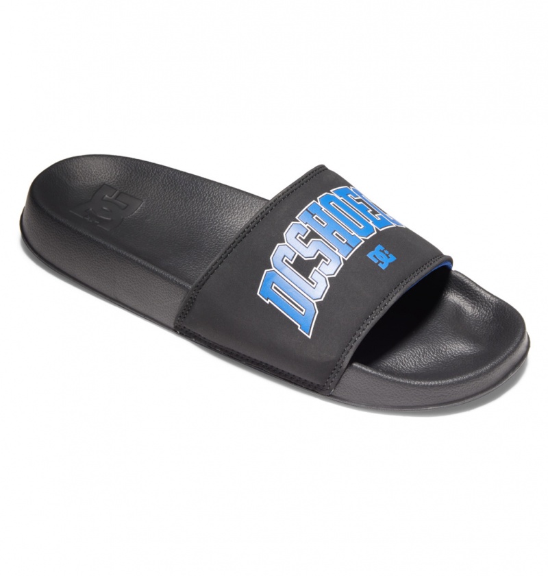 Black / Blue DC Shoes DC - Slides Sandals | IND-509128