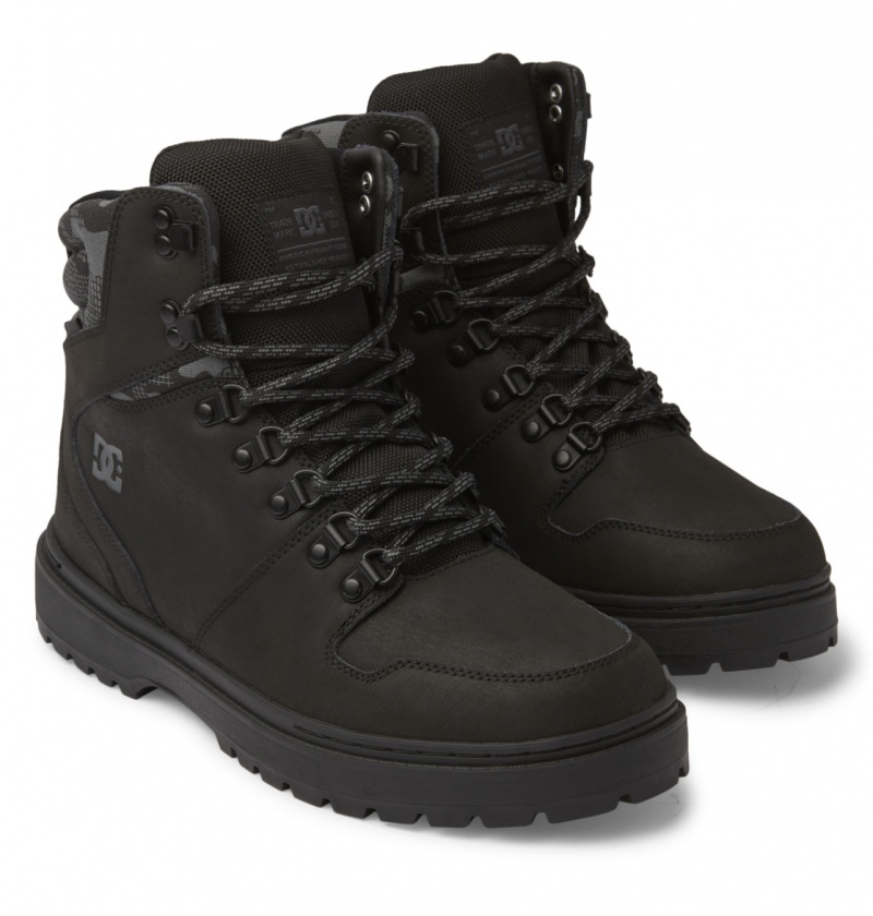 Black / Camo DC Shoes Peary Tr - Leather Boots | WPO-875013