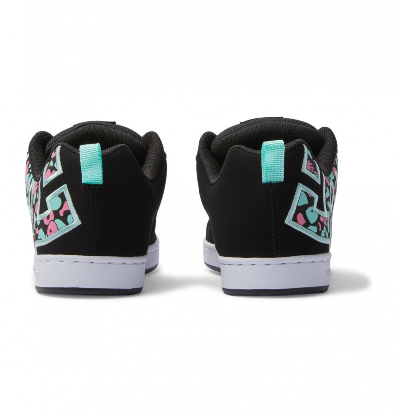 Black / Crazy Pink / Turquoise DC Shoes Court Graffik - Shoes | RAB-651437