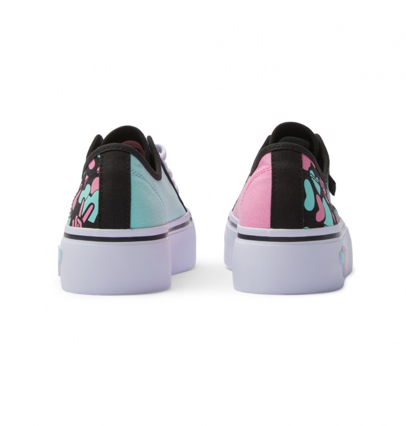 Black / Crazy Pink / Turquoise DC Shoes Manual Platform - Shoes | TFA-639852