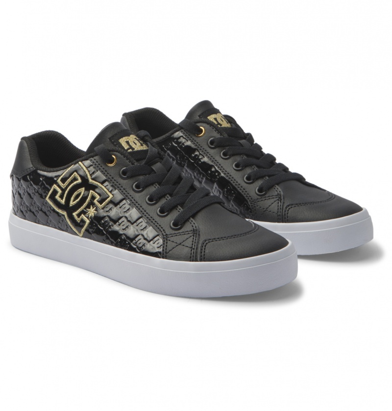 Black / Gold DC Shoes Chelsea Plus Se Sn - Shoes | EOL-492615