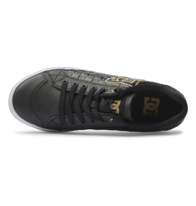 Black / Gold DC Shoes Chelsea Plus Se Sn - Shoes | EOL-492615