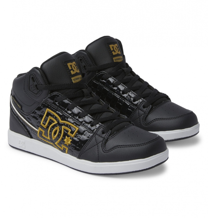 Black / Gold DC Shoes University - High Top Shoes | DHG-971356