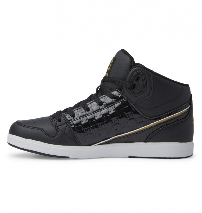 Black / Gold DC Shoes University - High Top Shoes | DHG-971356