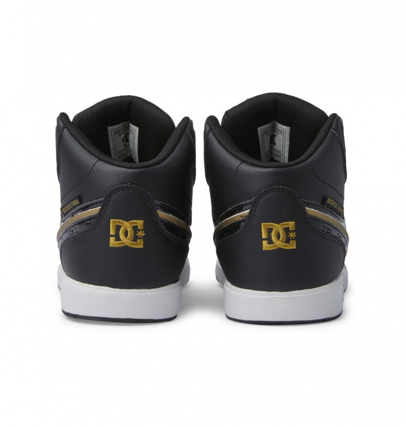 Black / Gold DC Shoes University - High Top Shoes | DHG-971356