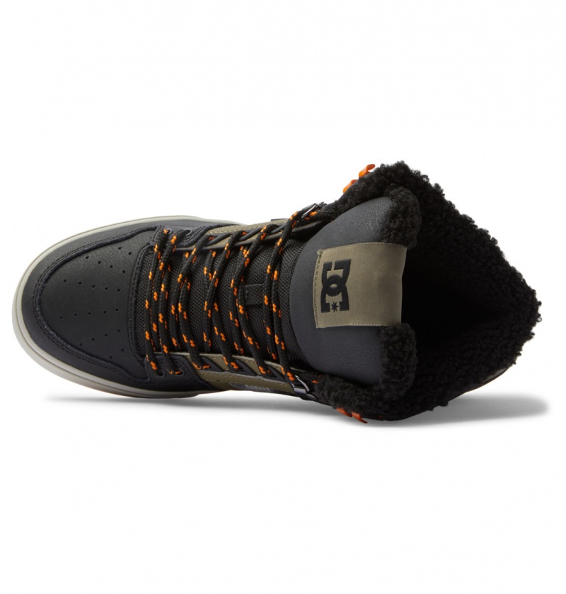 Black / Green Print DC Shoes Pure High WNT - Winter High-Top Boots | INU-915736