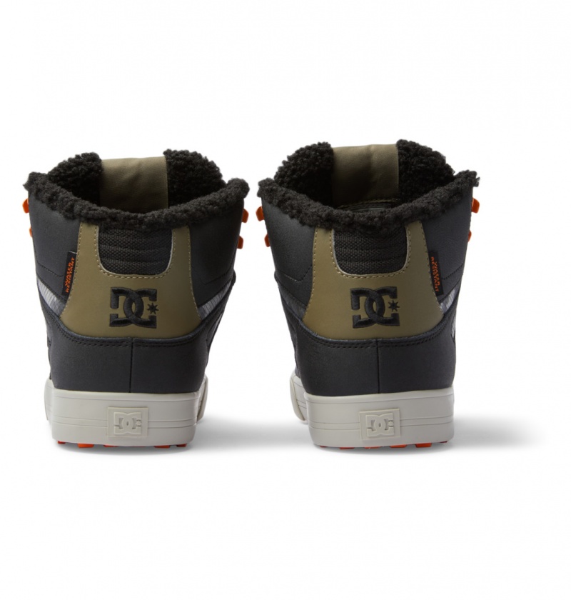 Black / Green Print DC Shoes Pure High WNT - Winter High-Top Boots | INU-915736