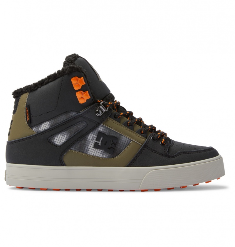 Black / Green Print DC Shoes Pure High WNT - Winter High-Top Boots | INU-915736