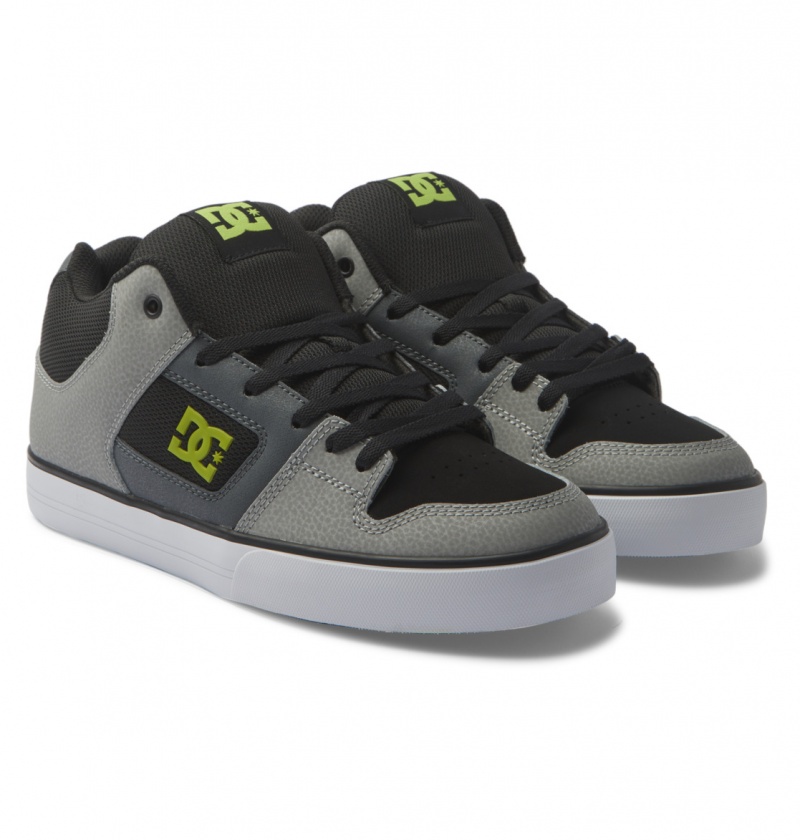 Black / Grey / Green DC Shoes Pure Mid - Mid Top Shoes | HZI-713625