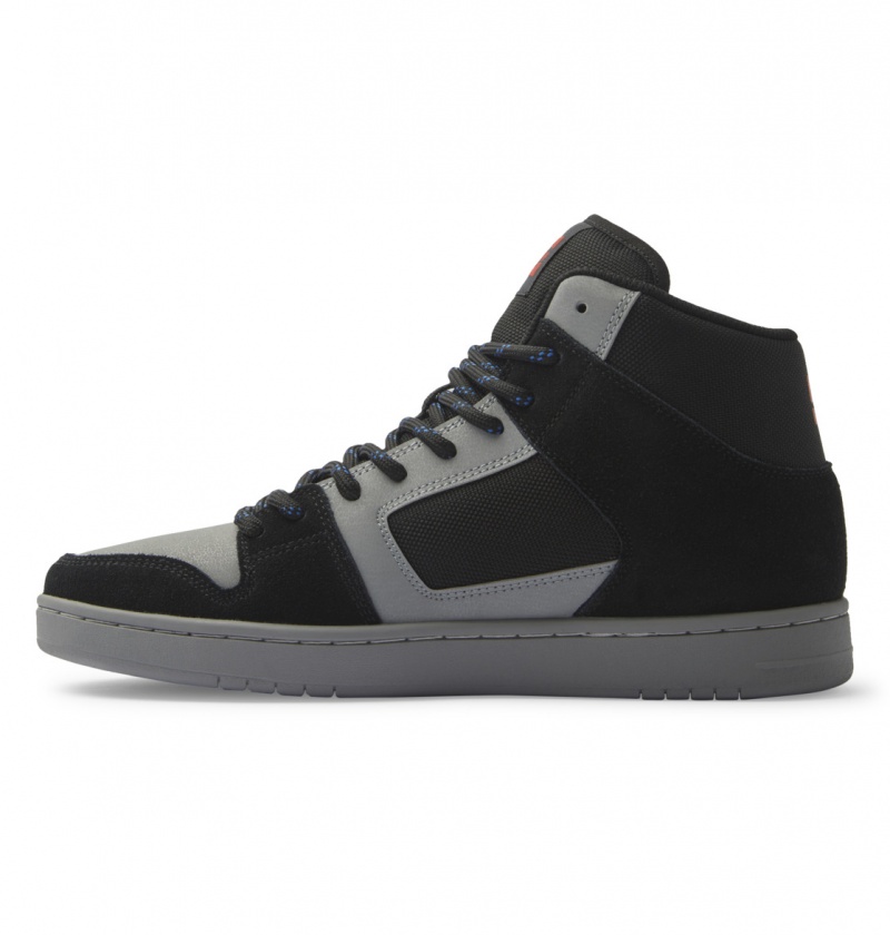 Black / Grey / Red DC Shoes Manteca 4 Hi Wr - High-Top Leather Shoes | RZB-124970