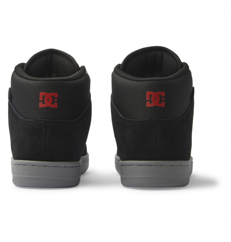 Black / Grey / Red DC Shoes Manteca 4 Hi Wr - High-Top Leather Shoes | RZB-124970