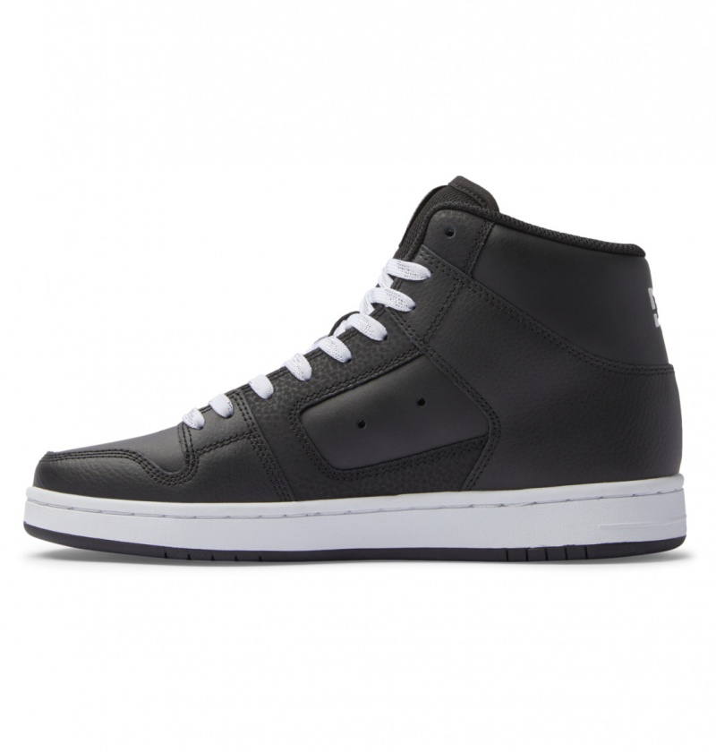 Black / Silver DC Shoes Manteca 4 Hi - High-Top Leather Shoes | HJU-310729