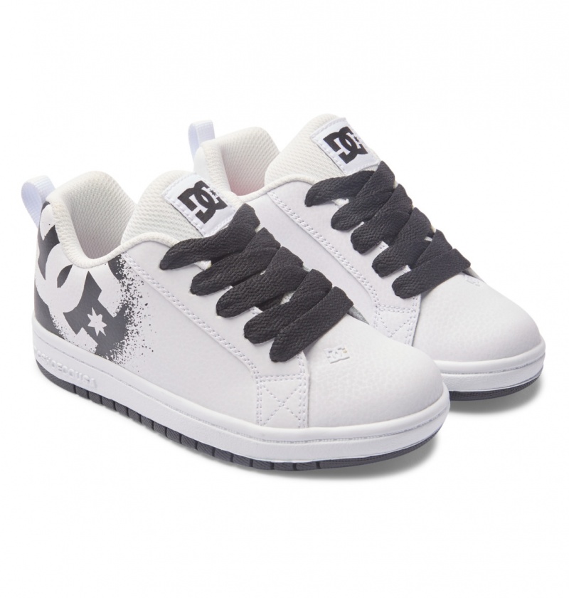 Black / Stencil DC Shoes Court Graffik - Leather Shoes | EWQ-728519