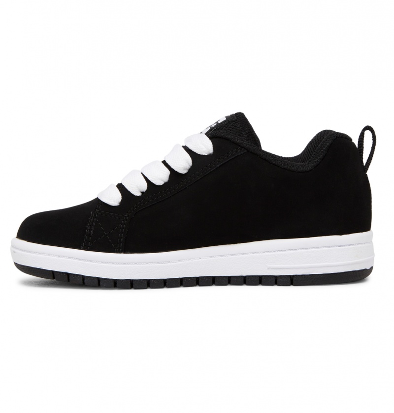 Black / White DC Shoes Court Graffik - Leather Shoes | ASJ-694120