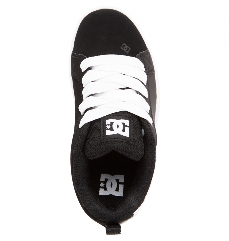 Black / White DC Shoes Court Graffik - Leather Shoes | ASJ-694120