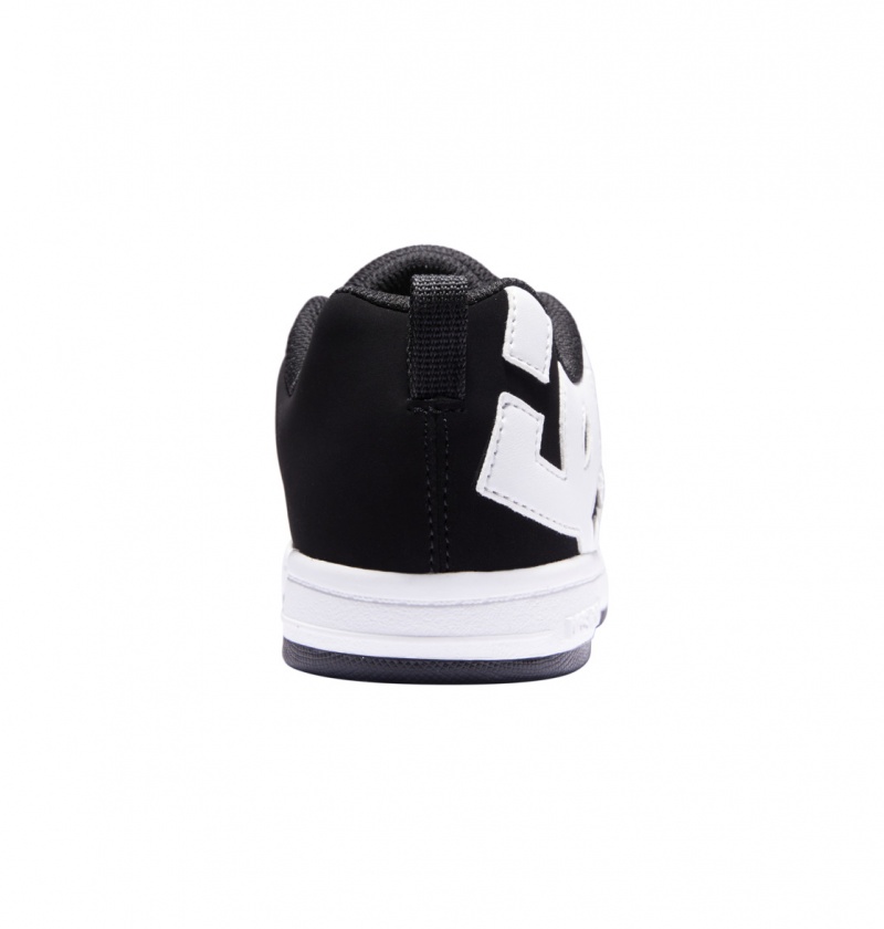 Black / White DC Shoes Court Graffik - Leather Shoes | ASJ-694120