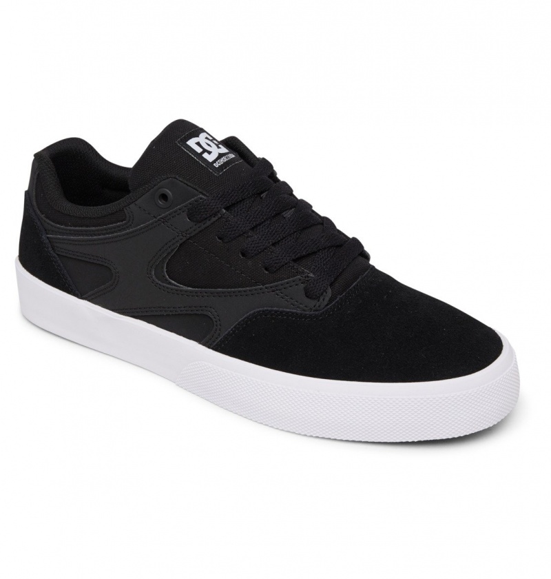 Black / White DC Shoes Kalis Vulc - Shoes | IQP-125068