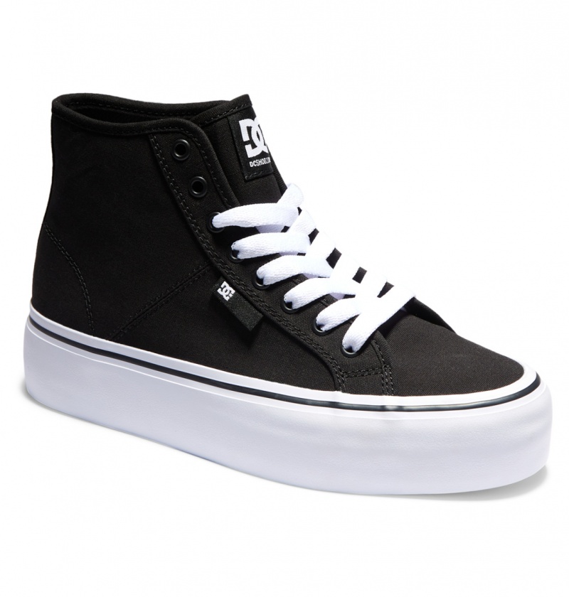 Black / White DC Shoes Manual Hi Platform - High-Top Shoes | NAM-284593