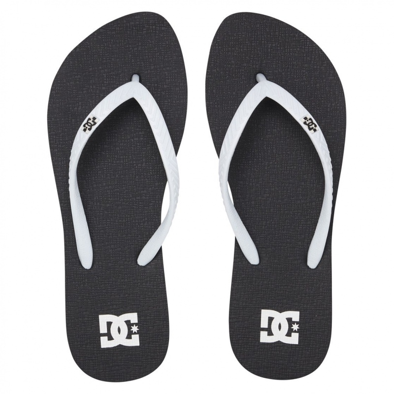 Black / White DC Shoes Spray - Flip-Flops | EDW-365891