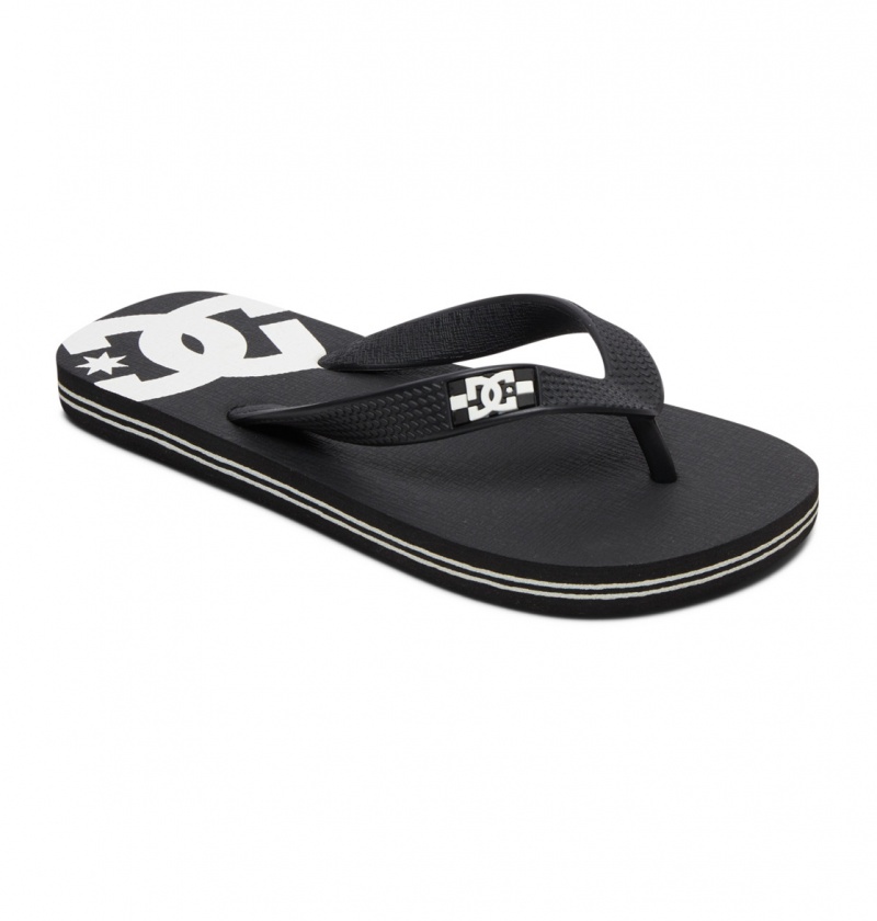 Black / White DC Shoes Spray - Flip-Flops | PNE-658421