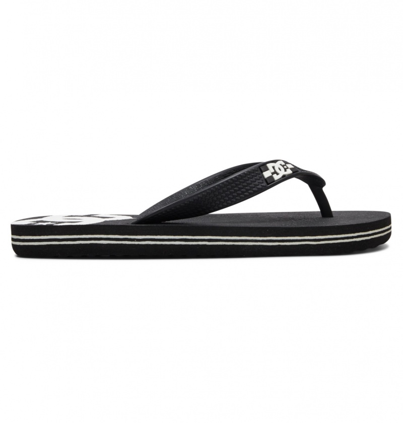 Black / White DC Shoes Spray - Flip-Flops | PNE-658421