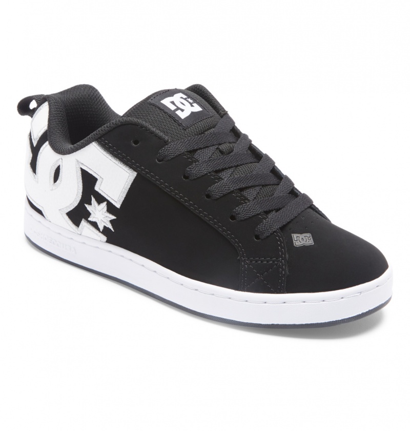 Black / White Stencil DC Shoes Court Graffik - Shoes | DRA-092564