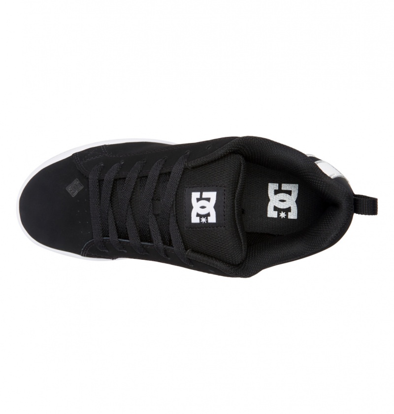 Black / White Stencil DC Shoes Court Graffik - Shoes | DRA-092564