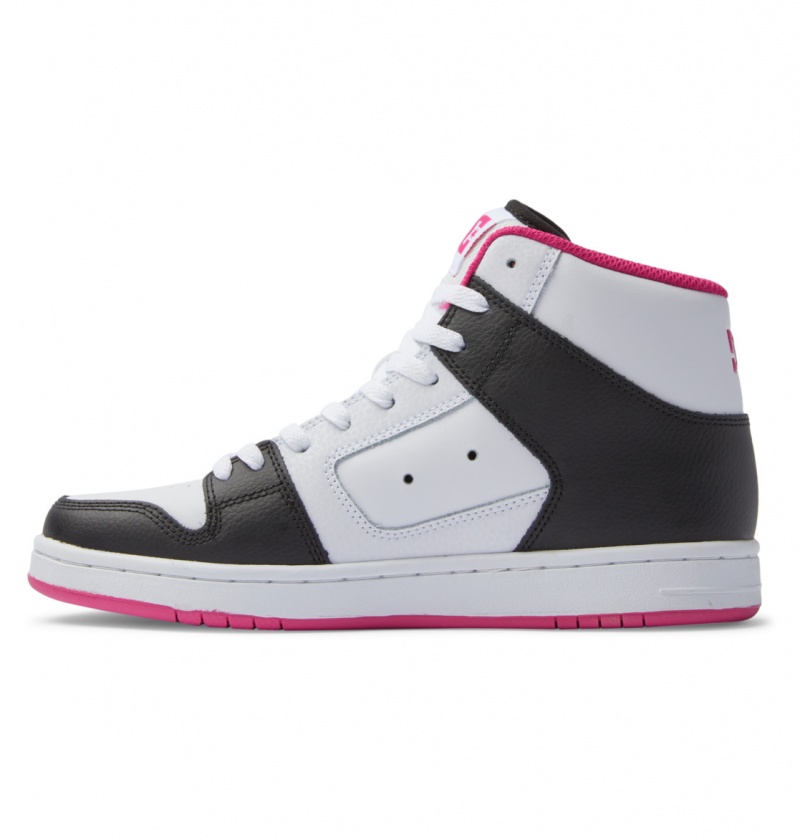 Black / White / Pink DC Shoes Manteca 4 Hi - High-Top Leather Shoes | IXU-862510