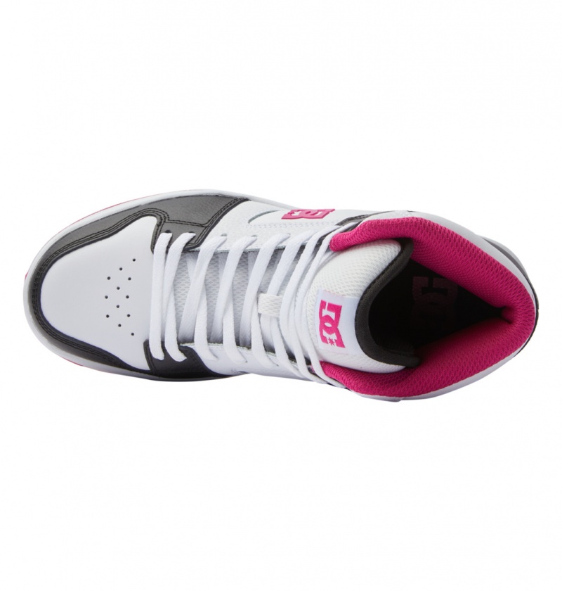 Black / White / Pink DC Shoes Manteca 4 Hi - High-Top Leather Shoes | IXU-862510