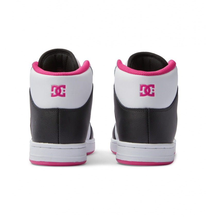 Black / White / Pink DC Shoes Manteca 4 Hi - High-Top Leather Shoes | IXU-862510