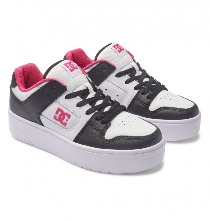 Black / White / Pink DC Shoes Manteca 4 Platform - Flatform Shoes | EMB-512603