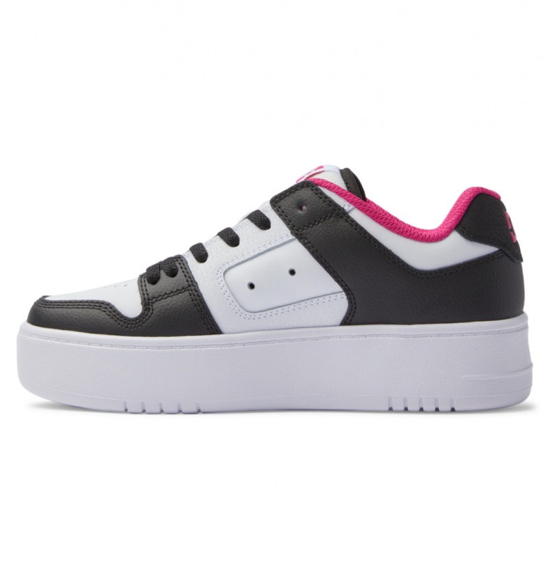 Black / White / Pink DC Shoes Manteca 4 Platform - Flatform Shoes | EMB-512603