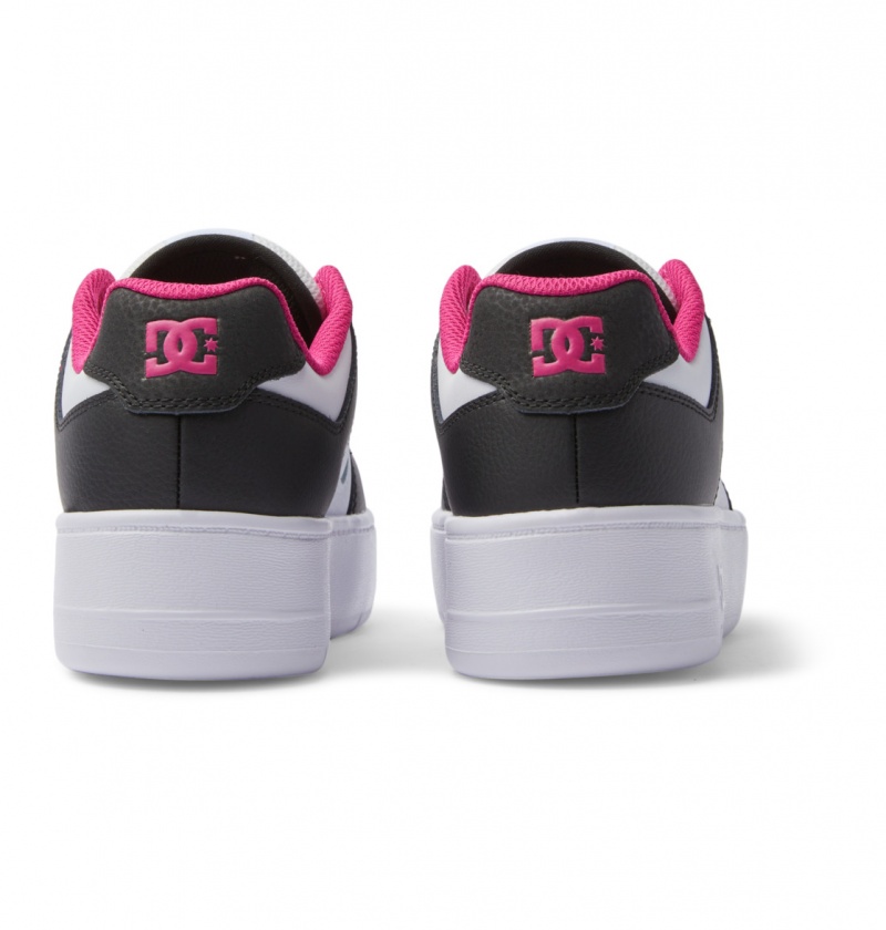 Black / White / Pink DC Shoes Manteca 4 Platform - Flatform Shoes | EMB-512603