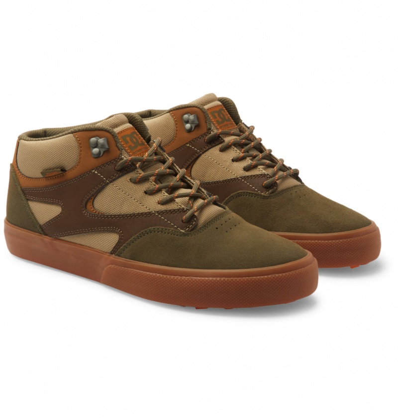 Brown / Dk Chocolate DC Shoes Kalis Vulc Mid Wnt - Mid-Top Shoes | WHS-097125