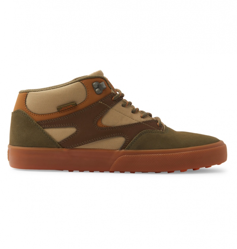 Brown / Dk Chocolate DC Shoes Kalis Vulc Mid Wnt - Mid-Top Shoes | WHS-097125