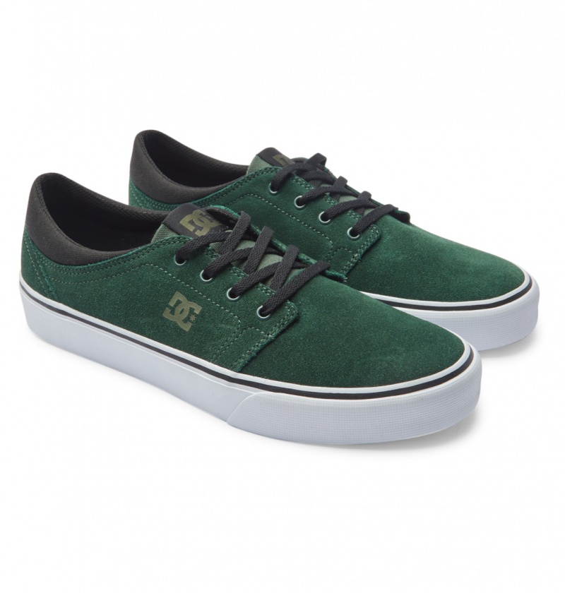 Dark Green DC Shoes Trase - Suede Shoes | BAC-204691