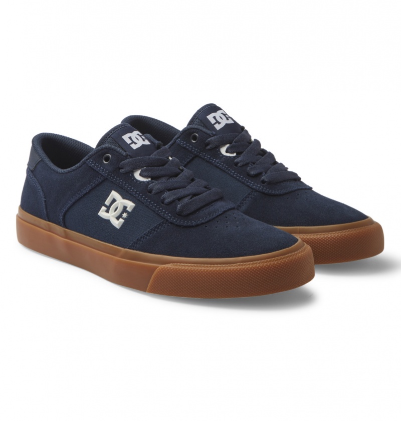 Dark Navy DC Shoes Teknic - Leather Shoes | KHO-071346