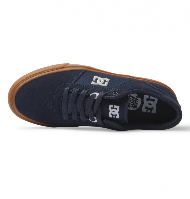 Dark Navy DC Shoes Teknic - Leather Shoes | KHO-071346