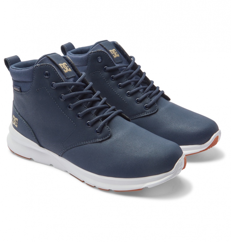 Dc Navy / White DC Shoes Mason 2 - Water Resistant Leather Shoes | PTS-978213