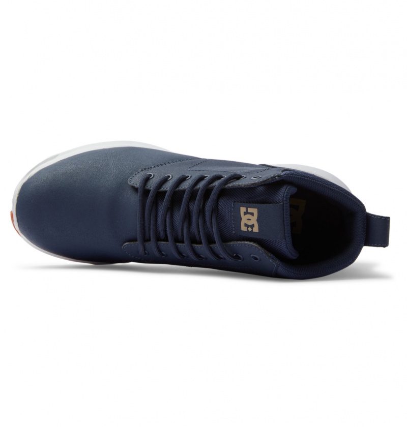 Dc Navy / White DC Shoes Mason 2 - Water Resistant Leather Shoes | PTS-978213