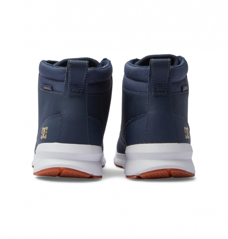 Dc Navy / White DC Shoes Mason 2 - Water Resistant Leather Shoes | PTS-978213