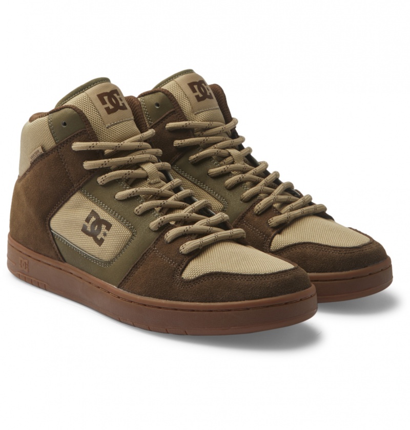 Dk Choc / Military DC Shoes Manteca 4 Hi Wr - High-Top Leather Shoes | YZE-830542