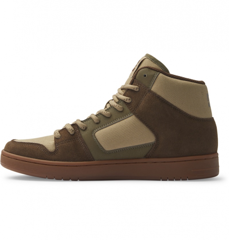 Dk Choc / Military DC Shoes Manteca 4 Hi Wr - High-Top Leather Shoes | YZE-830542