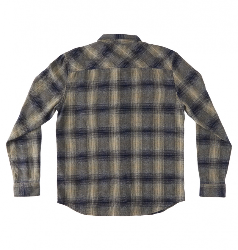 Dress Blue / Plaza Toupe Plaid DC Shoes Marshal Flannel - Long Sleeve Shirt | BXK-357694